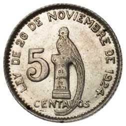 Guatemala 5-CENTAVOS (KM238)