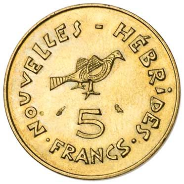 New Hebrides 5-FRANCS (KM6)