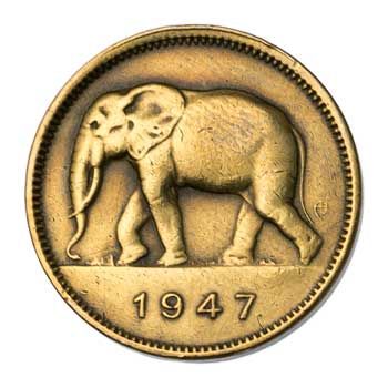 Belgian Congo 2-FRANCS (KM28)